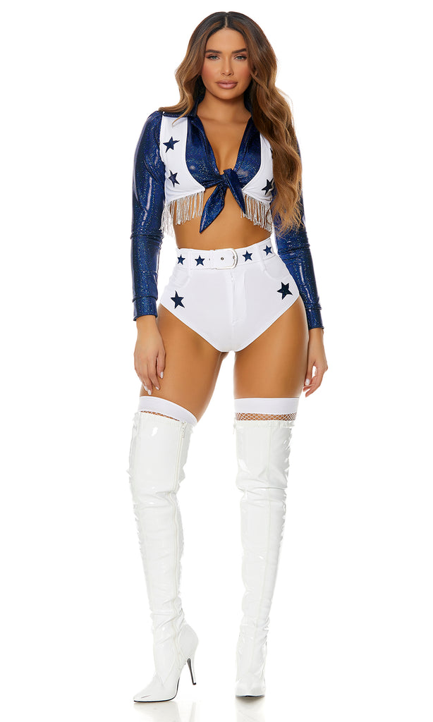 : Forplay Field Star Cheerleader Costume White