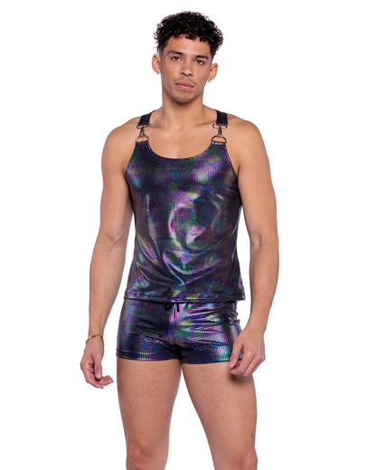 6530 - Rainbow Shimmer Camouflage Shorts