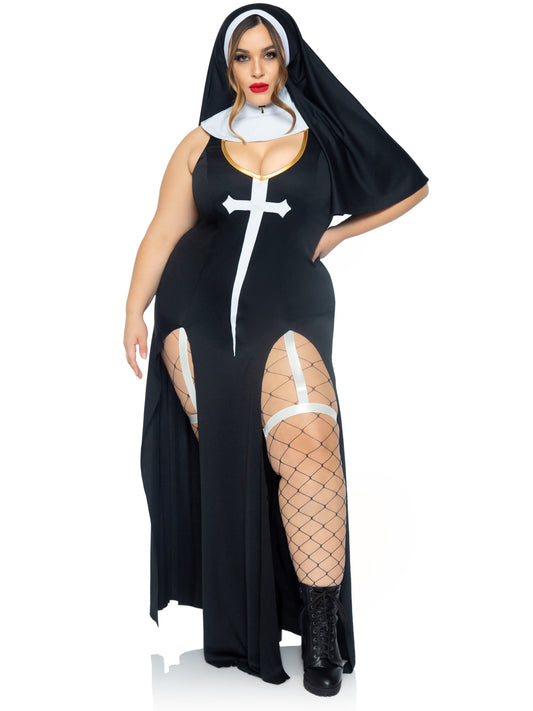 Plus Sultry Sinner Nun Costume