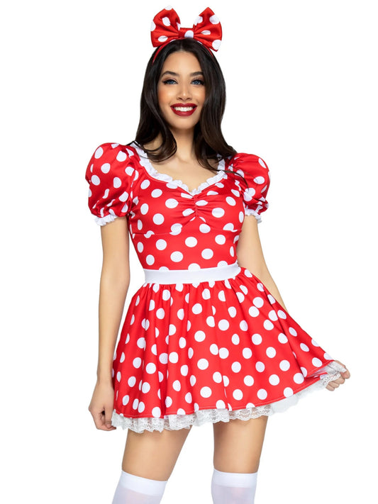 Polka Dot Dress With Headband Costume