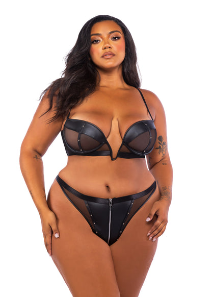 LI699 - Lust & Leather 2-Piece Short Set