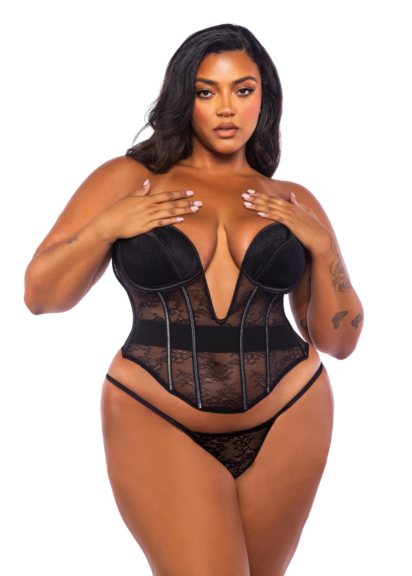 LI710 - Belle Noir 2-Piece Corset Set