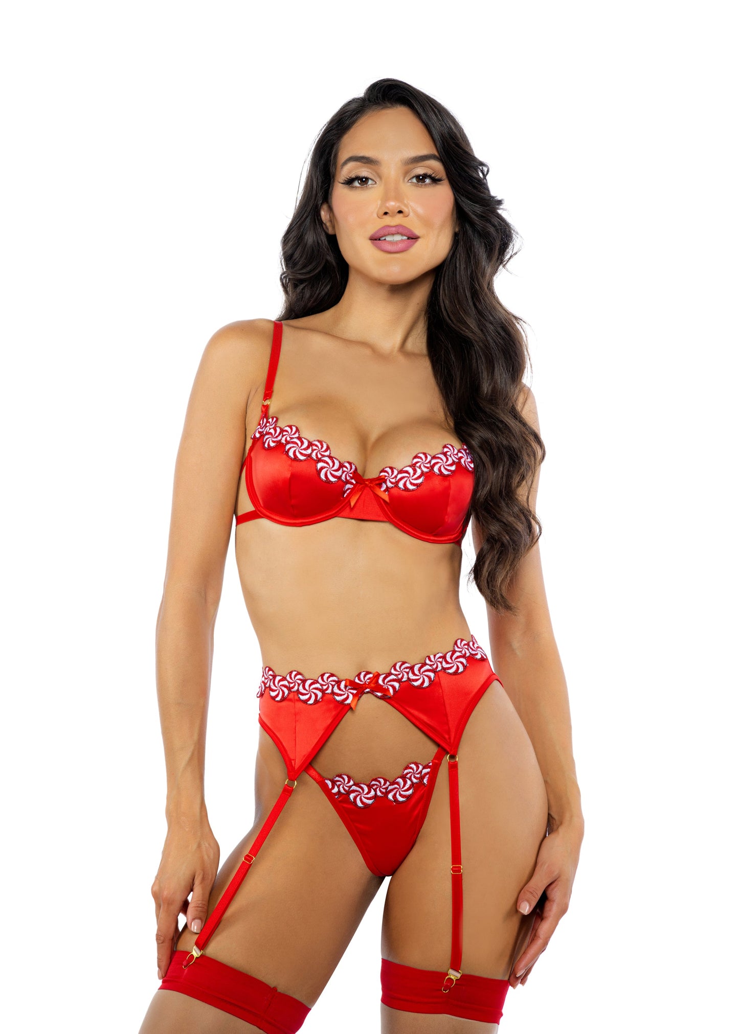 LI762 - Peppermint Kiss 3-Piece Garter Set