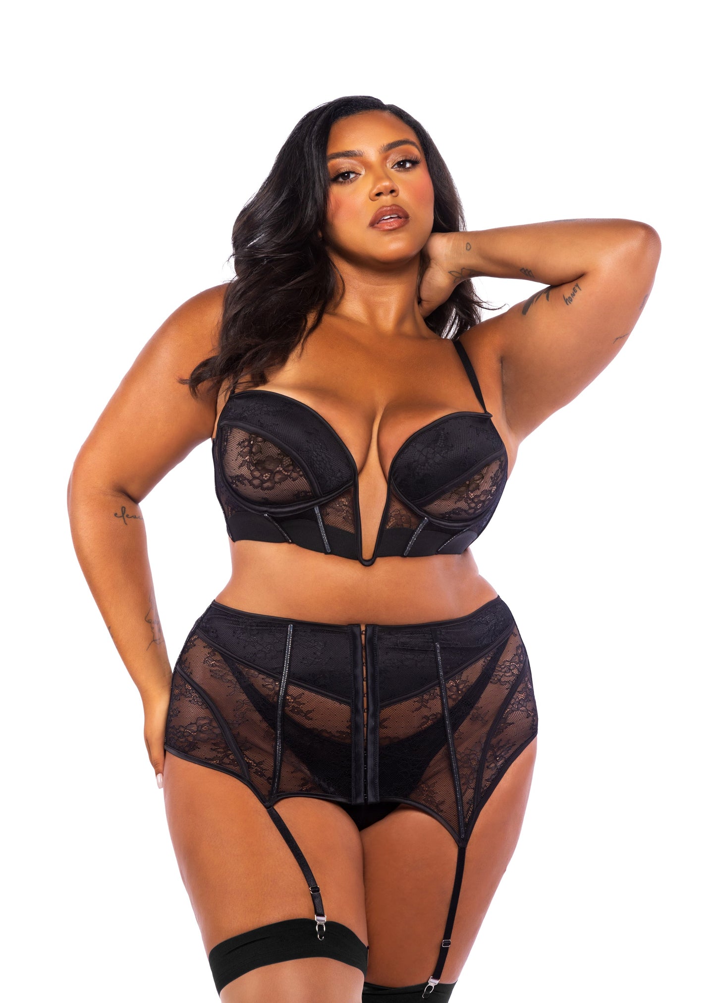 LI765 - Belle Noir Babydoll 2-Piece Set