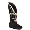 Flat Microfiber Boot with Gold Trim