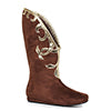 Flat Microfiber Boot with Gold Trim