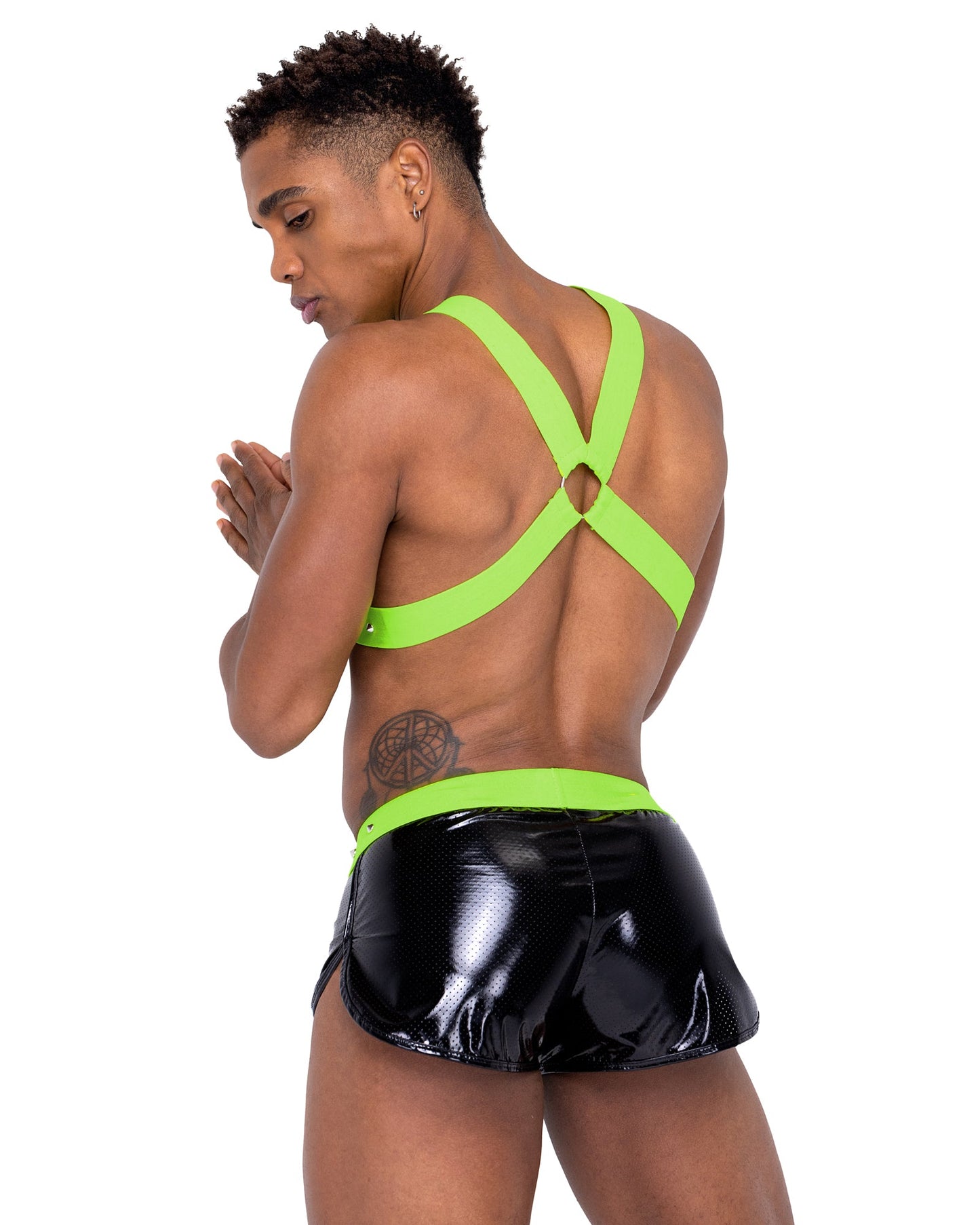 6333 - Mens Vinyl Mesh Runner Shorts