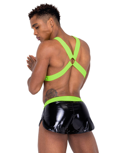 6333 - Mens Vinyl Mesh Runner Shorts