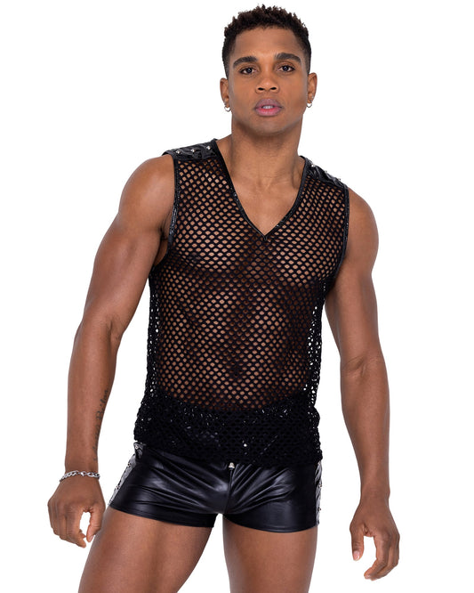 6330 - Mens Fishnet Tank Top