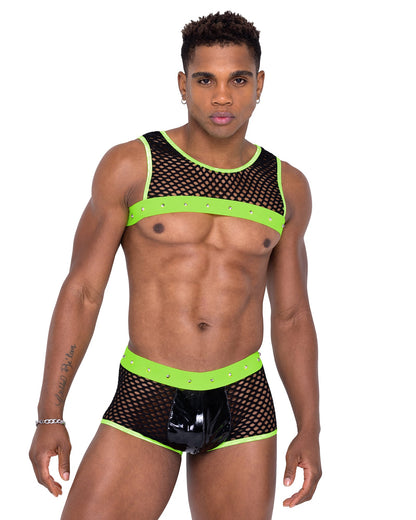 6332 - Mens Fishnet & Vinyl Trunks