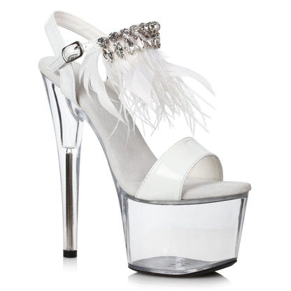 7 Feather And Rhinestone Sandal