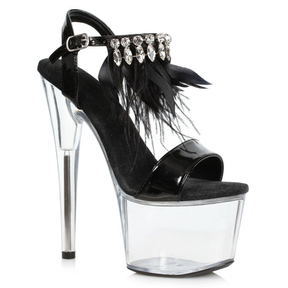 7 Feather And Rhinestone Sandal