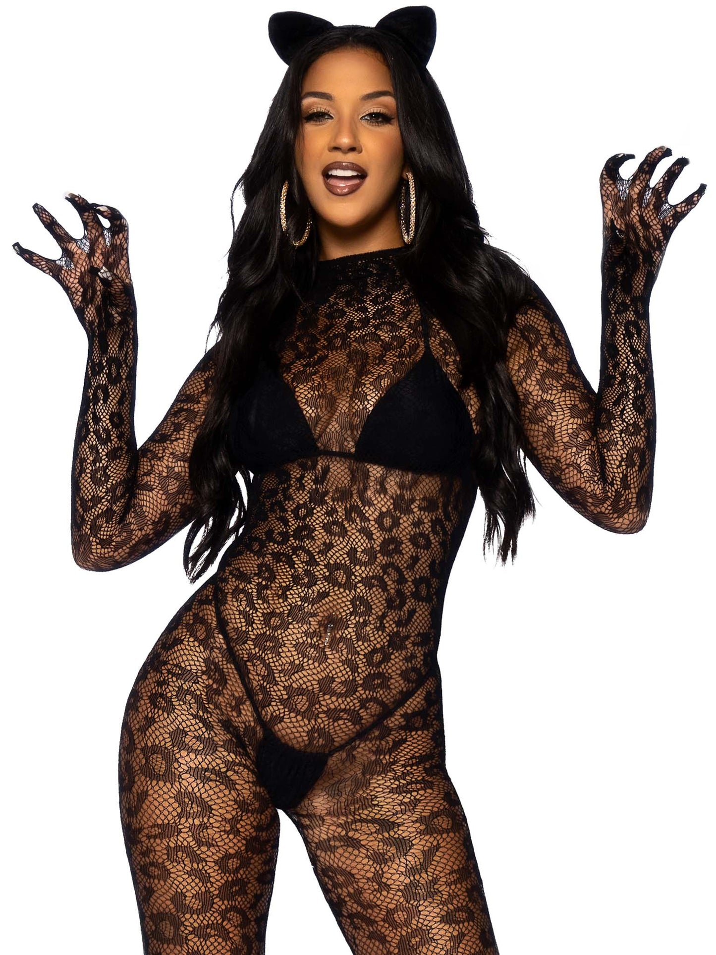 Gloved Leopard Catsuit